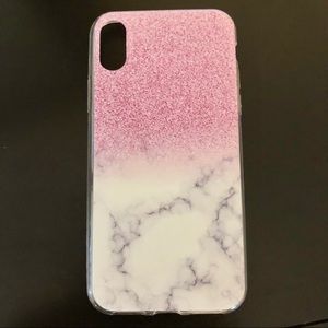 iPhone X pink marble phone case